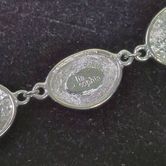 Lia Sophia Silver Tone Chain Bracelet Pink Mother of Pearl 7.5" - Picture 4 of 5